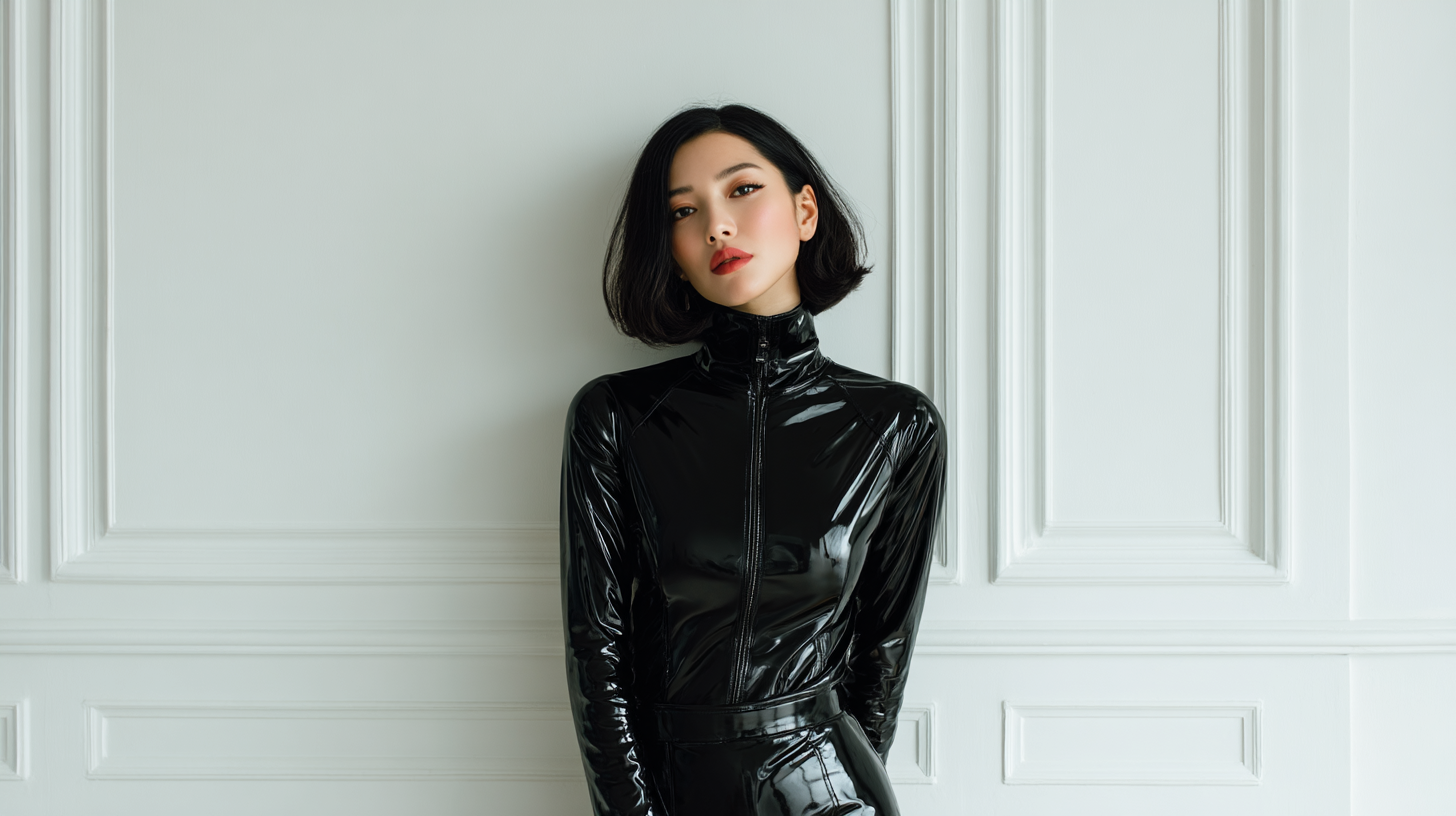 ボンテージ風、エナメル美女生成プロンプト（Midjourney）