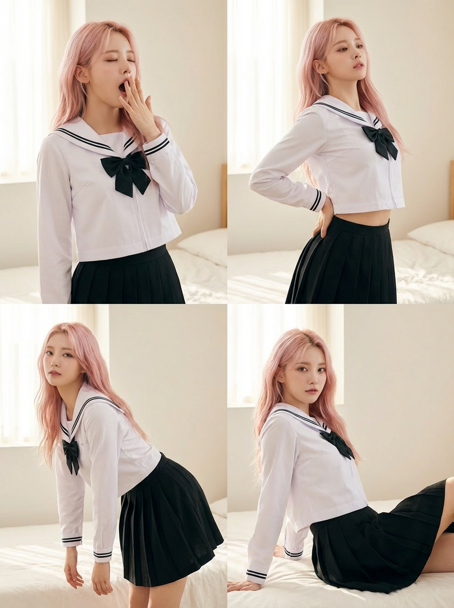 あくび、背中を反る、前屈み、後ろによりかかる【nanobanana】ポーズ用のプロンプト(呪文)集｜実写画像で紹介